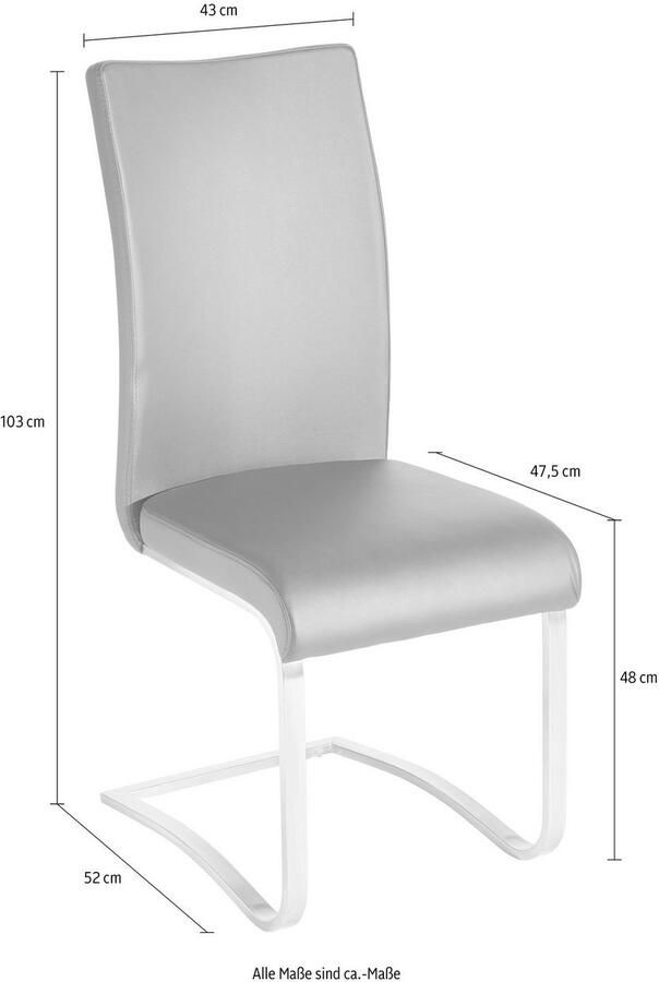 MCA furniture Vrijdragende stoel Arco set van 2 4 en 6 stuks stoel belastbaar tot 130 kg (set) - Foto 3