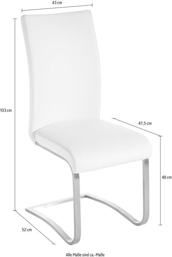 MCA furniture Vrijdragende stoel Arco set van 2 4 en 6 stuks stoel belastbaar tot 130 kg (set) - Foto 3