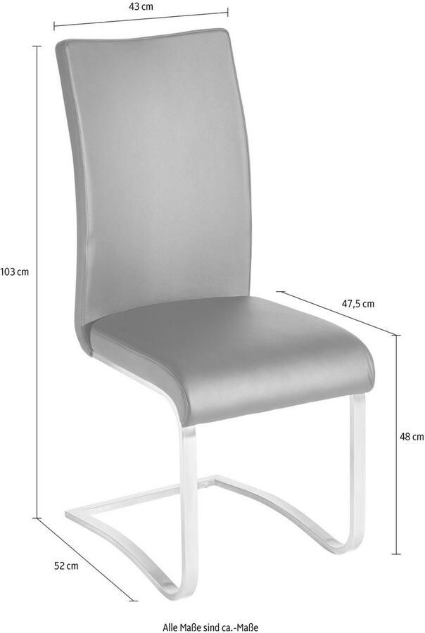 MCA furniture Vrijdragende stoel Arco set van 2 4 en 6 stuks stoel belastbaar tot 130 kg (set) - Foto 4