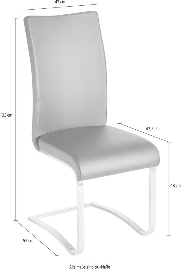 MCA furniture Vrijdragende stoel Arco set van 2 4 en 6 stuks stoel belastbaar tot 130 kg (set) - Foto 3