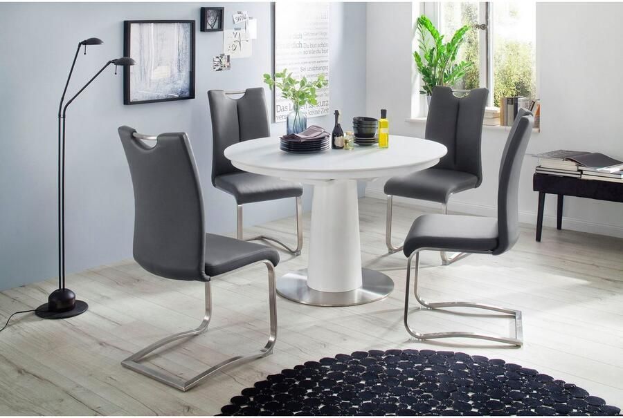 MCA furniture Vrijdragende stoel ARTOS Stoel overtrokken met echt leer tot 140 kg belastbaar (2 stuks) - Foto 3