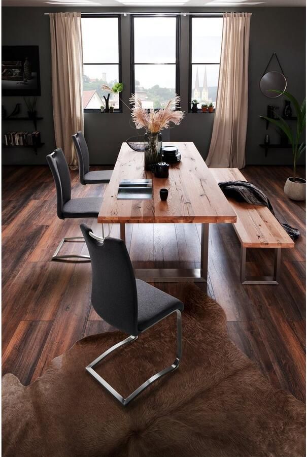 MCA furniture Vrijdragende stoel Artos XL set van 2 stoel met handgreep belastbaar tot 140 kg (set 2 stuks) - Foto 2