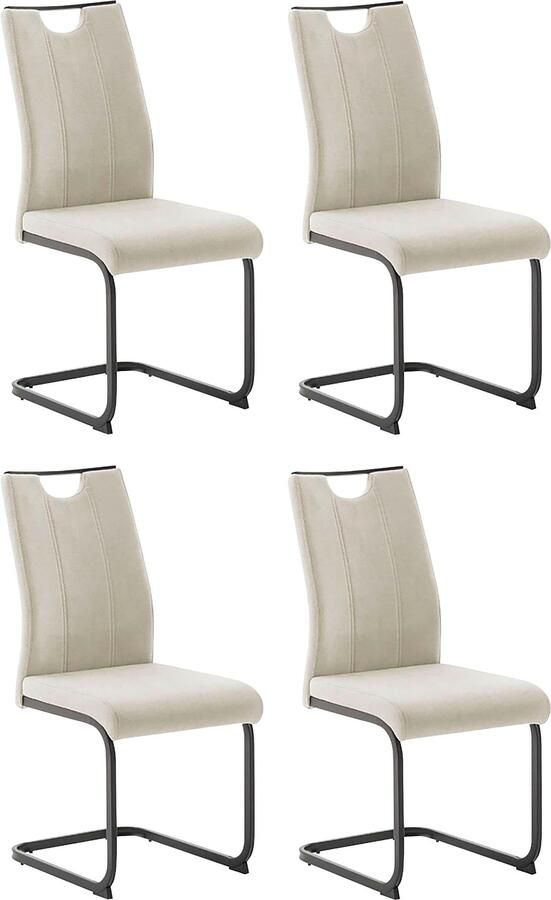 MCA furniture Vrijdragende stoel MCA DERESINA sledestoel met handgreep (4-set) schommelstoelen met handgreep comfort zithoogte van ca. 48 cm - Foto 10