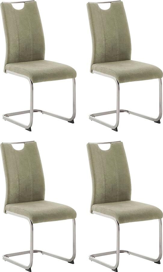 MCA furniture Vrijdragende stoel MCA DERESINA sledestoel met handgreep (4-set) schommelstoelen met handgreep comfort zithoogte van ca. 48 cm - Foto 3