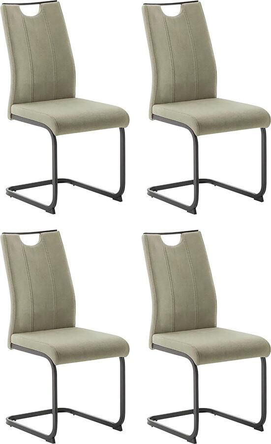 MCA furniture Vrijdragende stoel MCA DERESINA sledestoel met handgreep (4-set) schommelstoelen met handgreep comfort zithoogte van ca. 48 cm - Foto 4