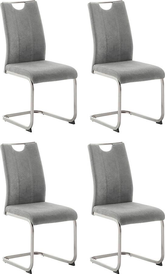 MCA furniture Vrijdragende stoel MCA DERESINA sledestoel met handgreep (4-set) schommelstoelen met handgreep comfort zithoogte van ca. 48 cm - Foto 3