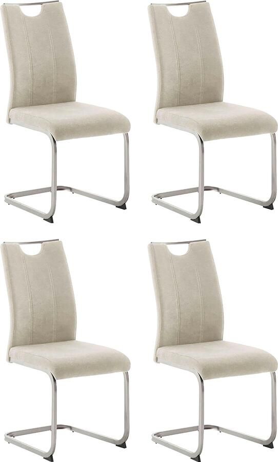 MCA furniture Vrijdragende stoel MCA DERESINA sledestoel met handgreep (4-set) schommelstoelen met handgreep comfort zithoogte van ca. 48 cm - Foto 3