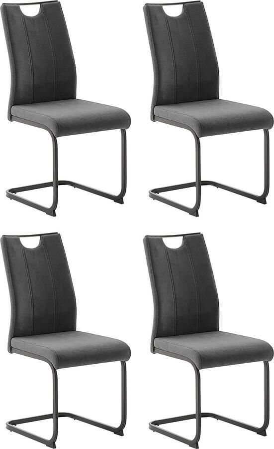 MCA furniture Vrijdragende stoel MCA DERESINA sledestoel met handgreep (4-set) schommelstoelen met handgreep comfort zithoogte van ca. 48 cm - Foto 4