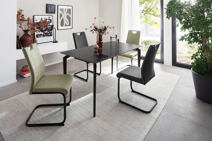 MCA furniture Vrijdragende stoel MCA DERESINA sledestoel met handgreep (4-set) schommelstoelen met handgreep comfort zithoogte van ca. 48 cm