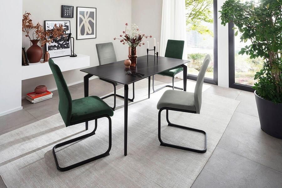 MCA furniture Vrijdragende stoel MCA TICINO schommelstoel (4-pack) schommelstoelen schommelaar comfortabele zithoogte ca. 48 cm