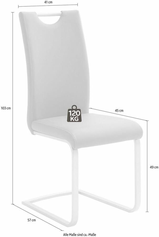 MCA furniture Vrijdragende stoel Paulo Stoel belastbaar tot 120 kg (set 4 stuks)