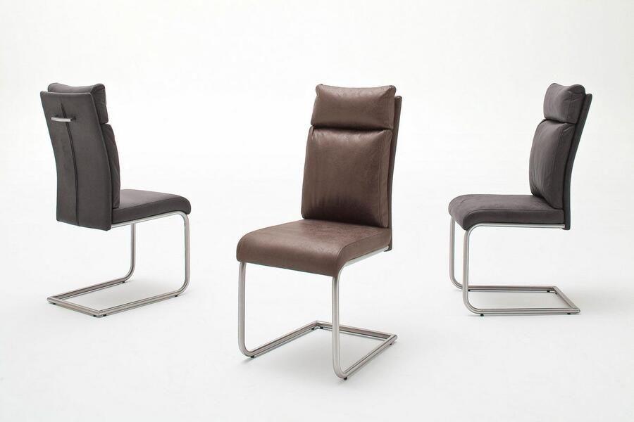 MCA furniture Vrijdragende stoel Pia Stoel belastbaar tot 120 kg kussen-look (2 stuks) - Foto 4