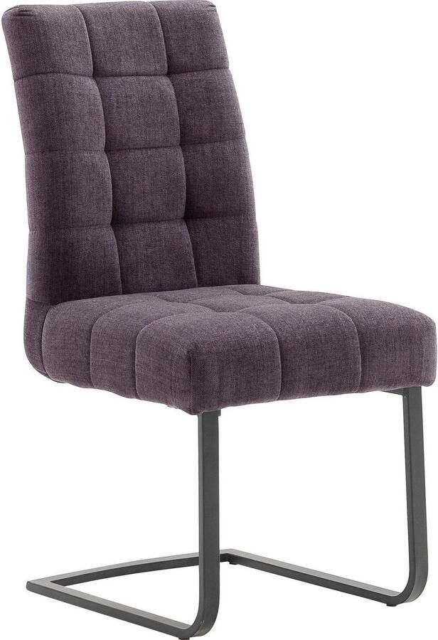 MCA furniture Vrijdragende stoel Salta (2-set) frame vlakke buis zwart mat gelakt aqua clean bekleding (2 stuks) - Foto 2