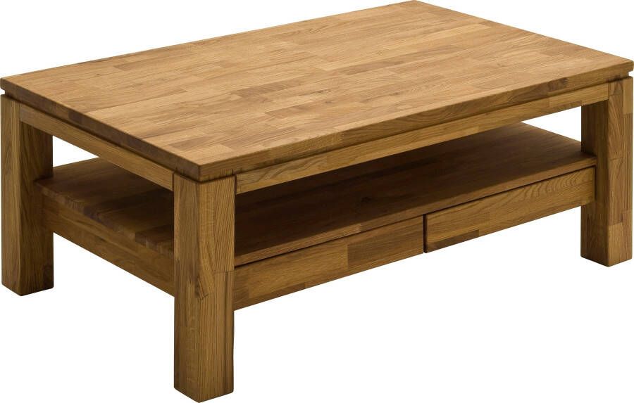 MCA furniture Salontafel massief hout met laden - Foto 6