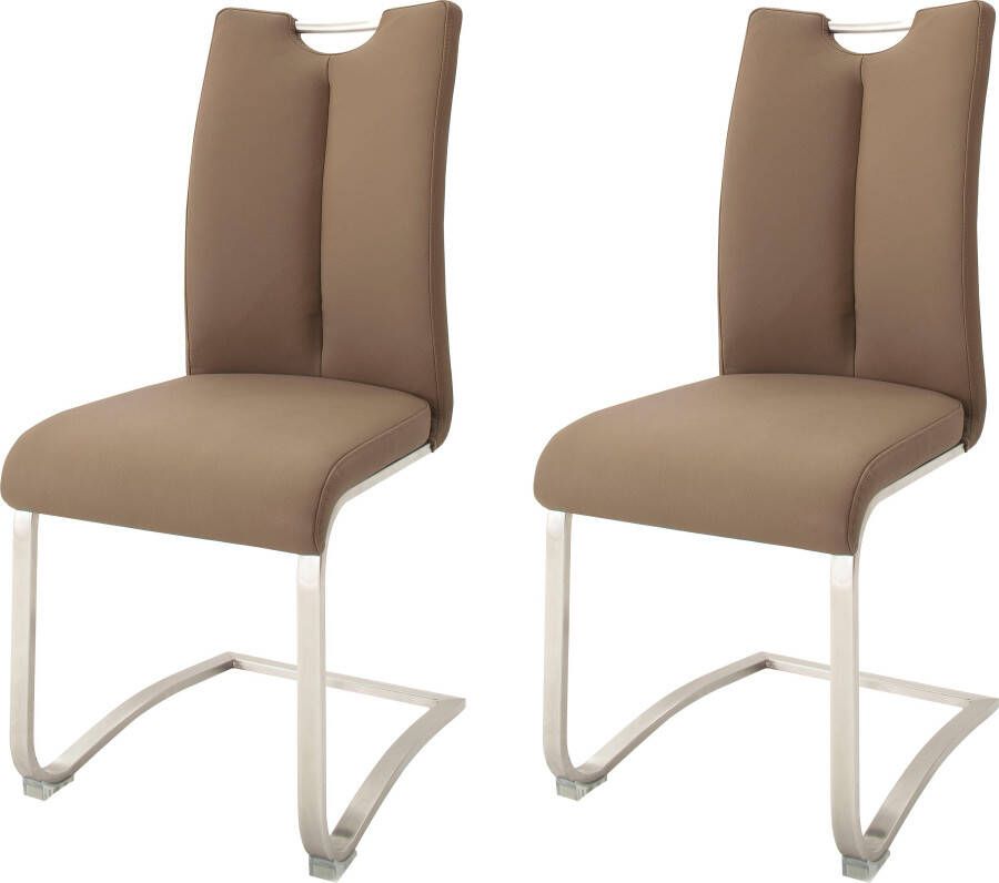 MCA furniture Vrijdragende stoel ARTOS Stoel overtrokken met echt leer tot 140 kg belastbaar (set 2 stuks) - Foto 1