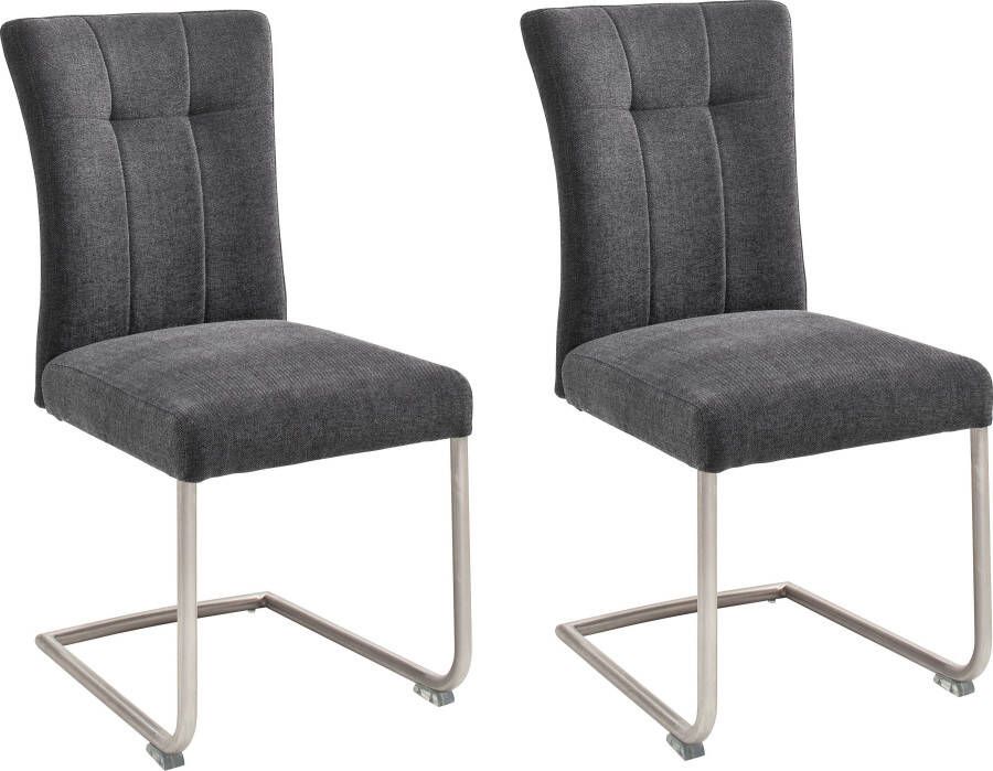 MCA furniture Vrijdragende stoel Calanda Eetkamerstoel aqua clean bekleding nosag vering belastbaar tot 120 kg (set 2 stuks)