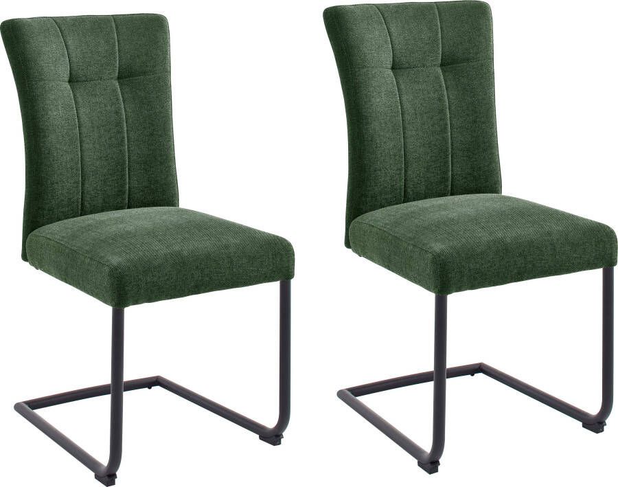 MCA furniture Vrijdragende stoel Calanda Eetkamerstoel aqua clean bekleding nosag vering belastbaar tot 120 kg (set 2 stuks)