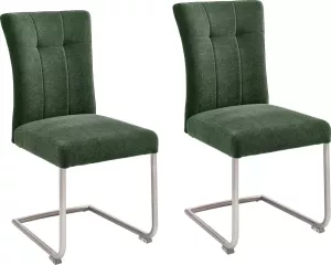 MCA furniture Vrijdragende stoel Calanda Eetkamerstoel met aqua clean bekleding nosag vering belastbaar tot 120 kg (set 2 stuks)