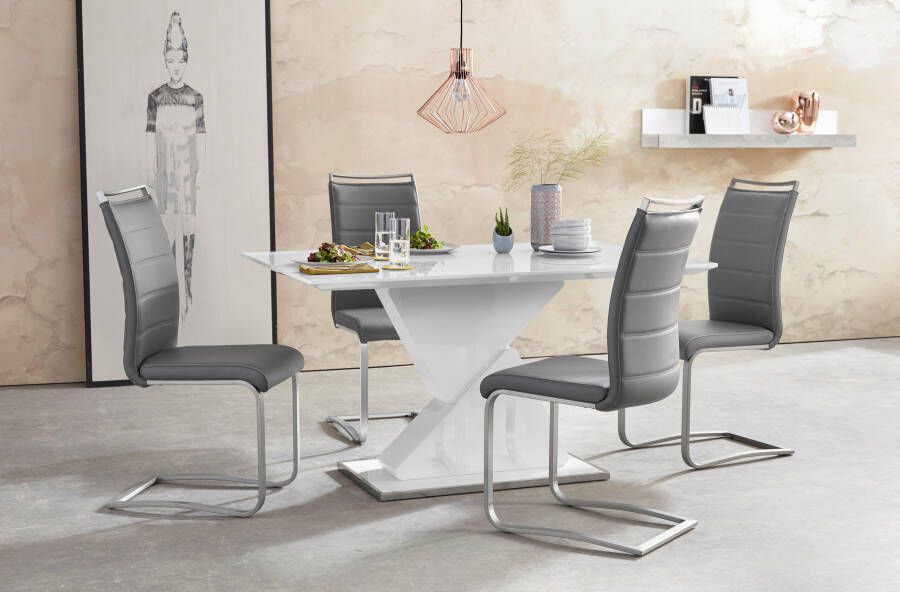 MCA furniture Vrijdragende stoel Pescara Stoel belastbaar tot 120 kg (set 2 stuks) - Foto 2