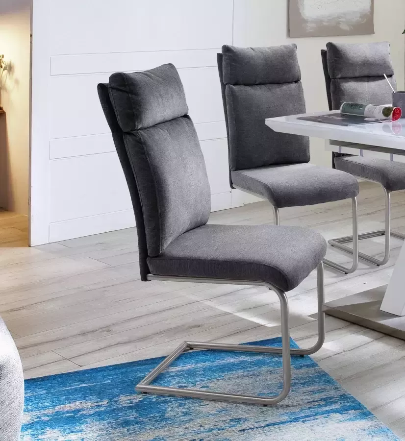 MCA furniture Vrijdragende stoel Pia Stoel belastbaar tot 120 kg kussen-look (2 stuks) - Foto 1