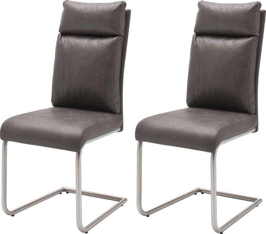 MCA furniture Vrijdragende stoel Pia Stoel belastbaar tot 120 kg kussen-look (2 stuks)