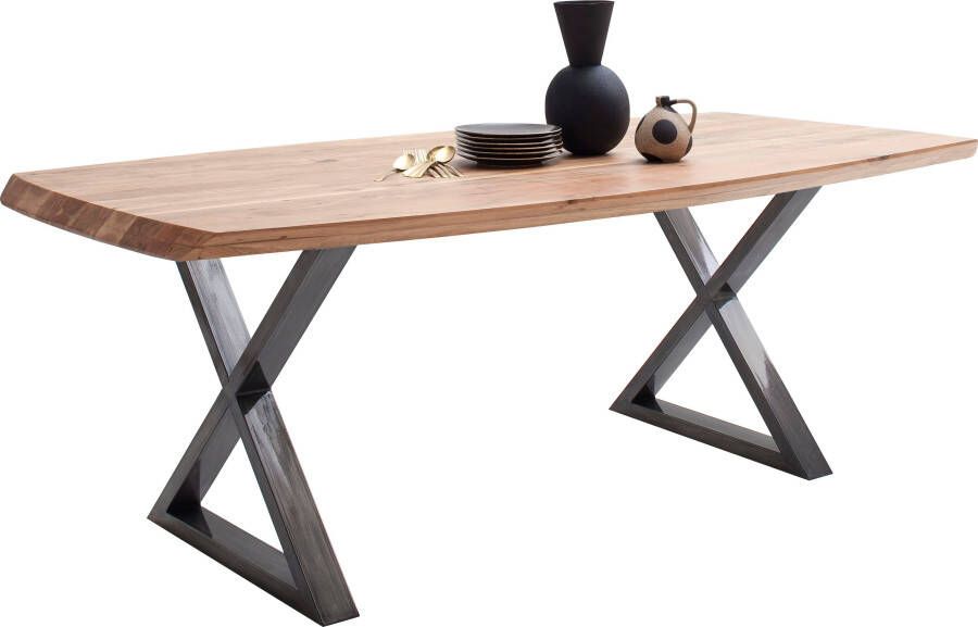 MCA living Eettafel Tiberias Massief houten tafel in bootmodel met Zwitserse rand belastbaar tot 100 kg - Foto 5