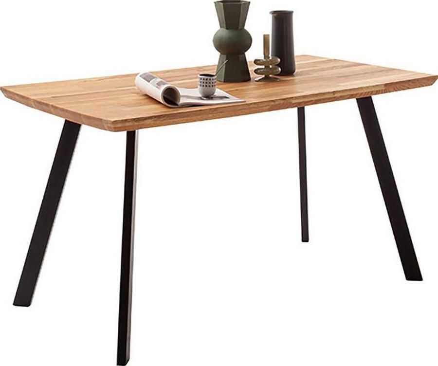 MCA living Eettafel Zeballos TOPSELLER! Tafelblad van Zerreiche Zwitserse rand belastbaar tot 100 kg (1 stuk)