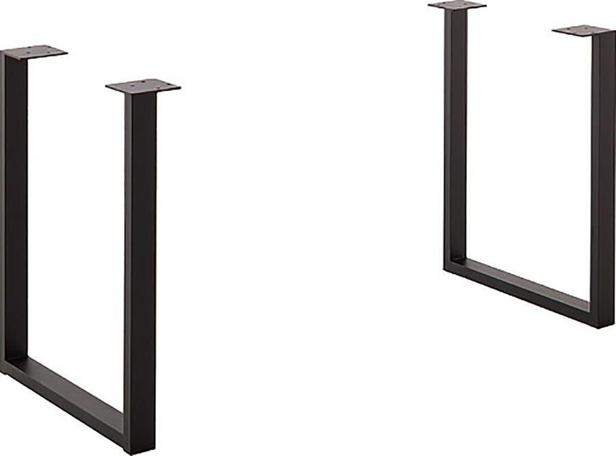 MCA living Eettafel Zeballos TOPSELLER! U-frame van poedercoated metaal blad van zerreiche (1 stuk)