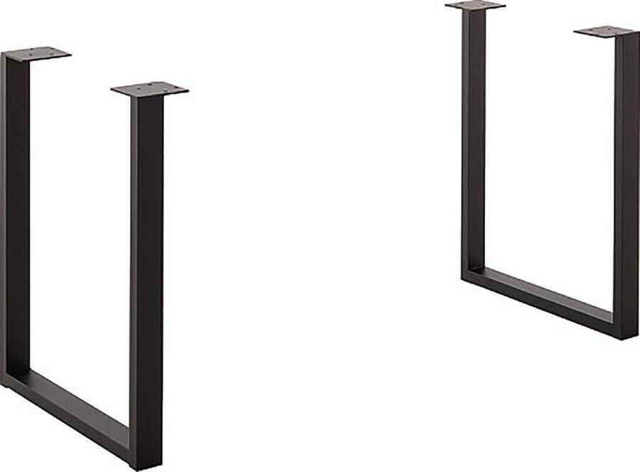 MCA living Eettafel Zeballos TOPSELLER! U-frame van poedercoated metaal blad van zerreiche (1 stuk)