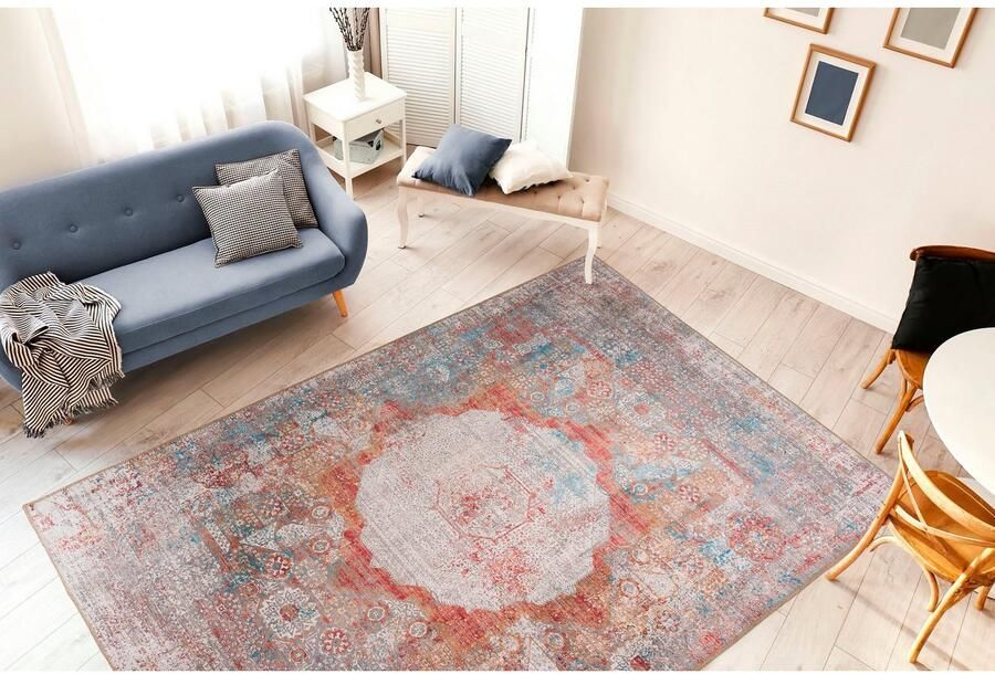 Me gusta Vloerkleed Faye 125 Platte stof bedrukt motief woonkamer eetkamer - Foto 2