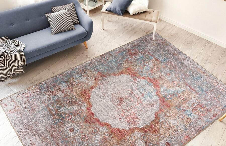 Me gusta Vloerkleed Faye 125 Platte stof bedrukt motief woonkamer eetkamer - Foto 5