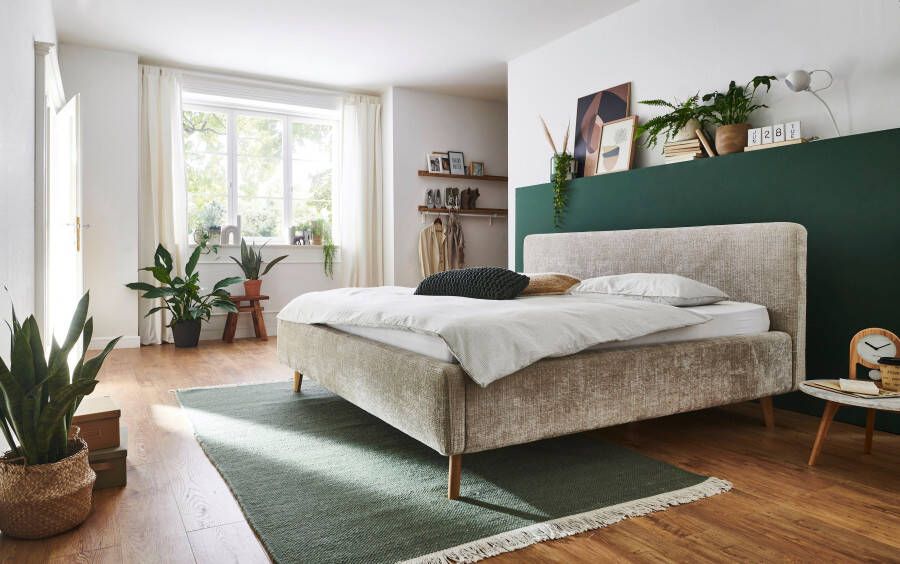 Meise Mobel Meise Möbel Mattis gestoffeerd bed houten basis hoofdbord glad - Foto 7