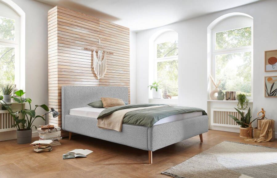 Meise Mobel Meise Möbel Mattis gestoffeerd bed houten basis hoofdbord glad - Foto 16
