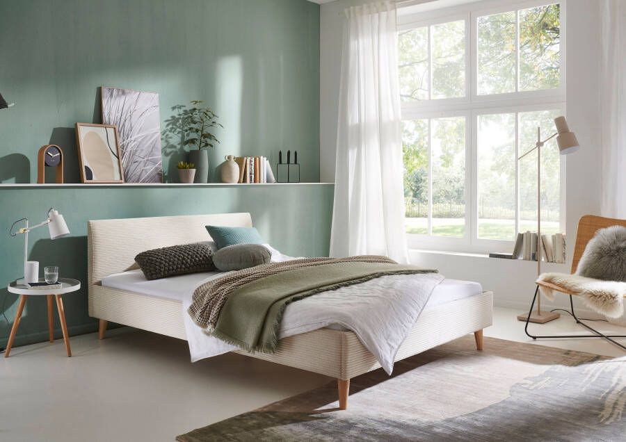 Meise Mobel Meise Möbel Wicki gestoffeerd bed houten basis hoofdbord glad 140x200 cm beige - Foto 10