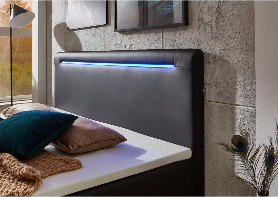 Meise.möbel Boxspring Candela 2 inclusief ledverlichting in hoofdbord en poten met bedkist en topmatras - Foto 2