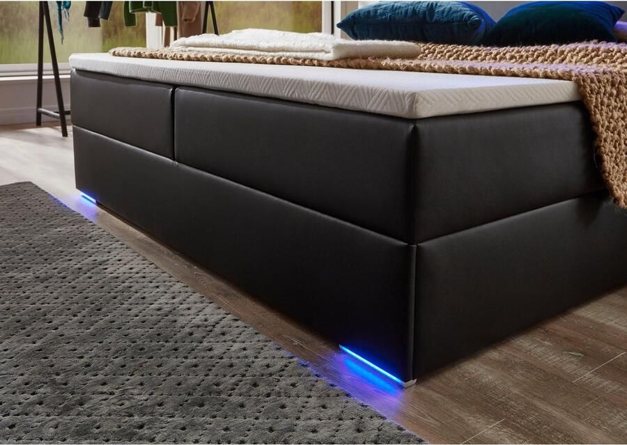 Meise.möbel Boxspring Candela 2 inclusief ledverlichting in hoofdbord en poten met bedkist en topmatras - Foto 3