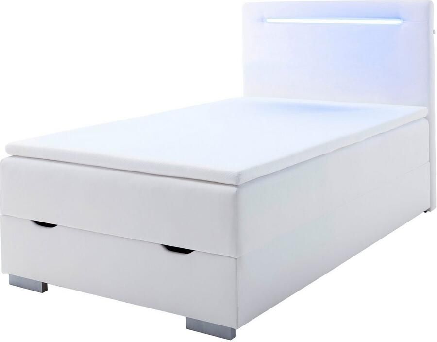 Meise.möbel Boxspring Las Vegas 2 inclusief ledverlichting in het hoofdbord met bedkist en topmatras - Foto 3