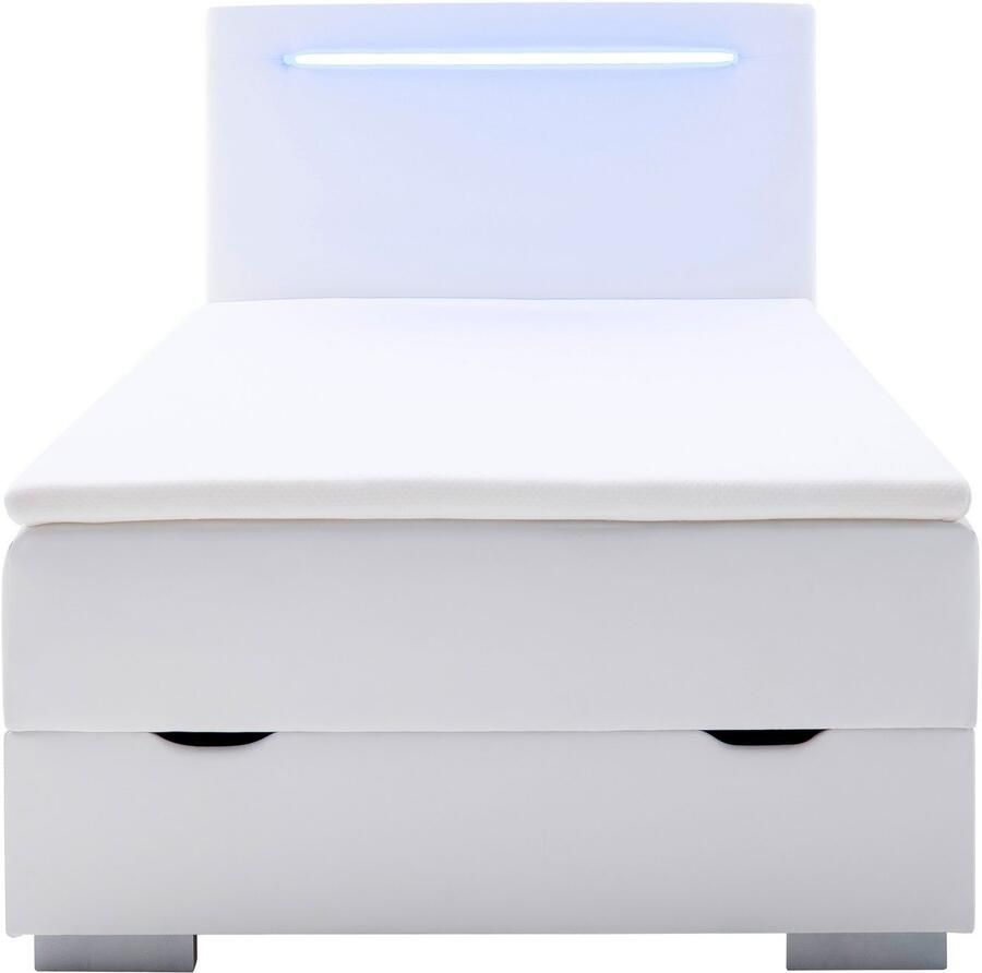 Meise.möbel Boxspring Las Vegas 2 inclusief ledverlichting in het hoofdbord met bedkist en topmatras