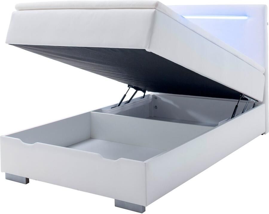 Meise.möbel Boxspring Las Vegas 2 inclusief ledverlichting in het hoofdbord met bedkist en topmatras - Foto 2