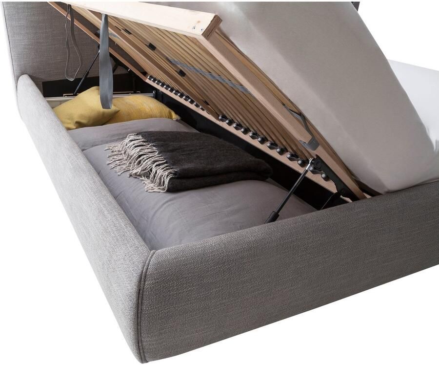 Meise EMOB Bed met opbergruimte Celine 180x200 antraciet Gestoffeerde tweepersoonsbedden Antraciet Textiel Gestoffeerde tweepersoonsbedden Tweepersoons Normaal bed Op voorraad - Foto 4
