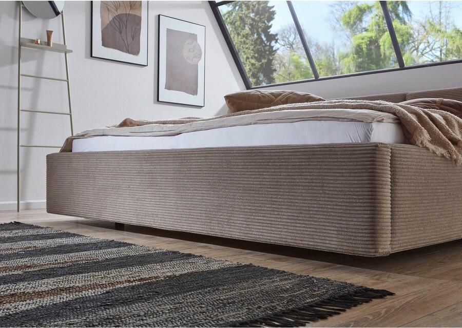 Meise.möbel Gestoffeerd bed Cube optioneel met matras en bedlade extra vlak hoofdeinde verkrijgbaar in de breedtes 140cm 160cm & 180cm - Foto 3