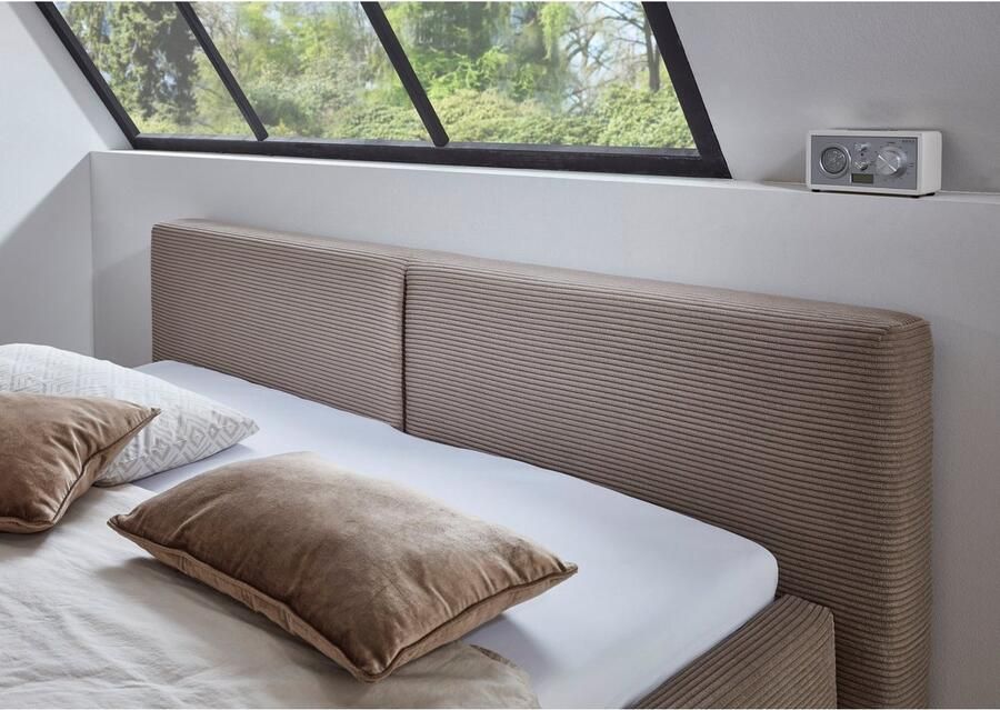 Meise.möbel Gestoffeerd bed Cube optioneel met matras en bedlade extra vlak hoofdeinde verkrijgbaar in de breedtes 140cm 160cm & 180cm - Foto 4