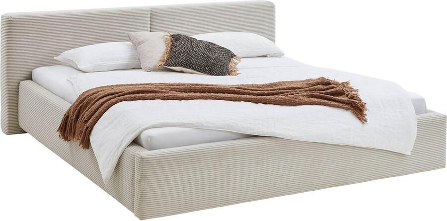 Meise EMOB Tweepersoonsbed Kubrik 180 x 200 cm ribfluweel Beige Gestoffeerde tweepersoonsbedden Beige Textiel Gestoffeerde tweepersoonsbedden Tweepersoons Normaal bed Op voorraad - Foto 6