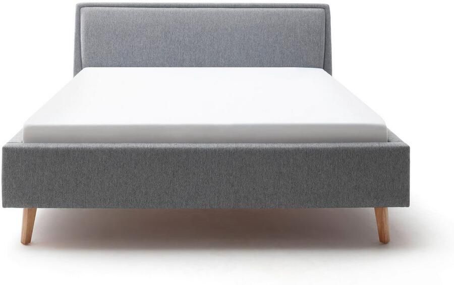 Meise Mobel Meise Möbel Frieda bedbodem gestoffeerd bed houten basis massief hoofdbord glad met kussen - Foto 4