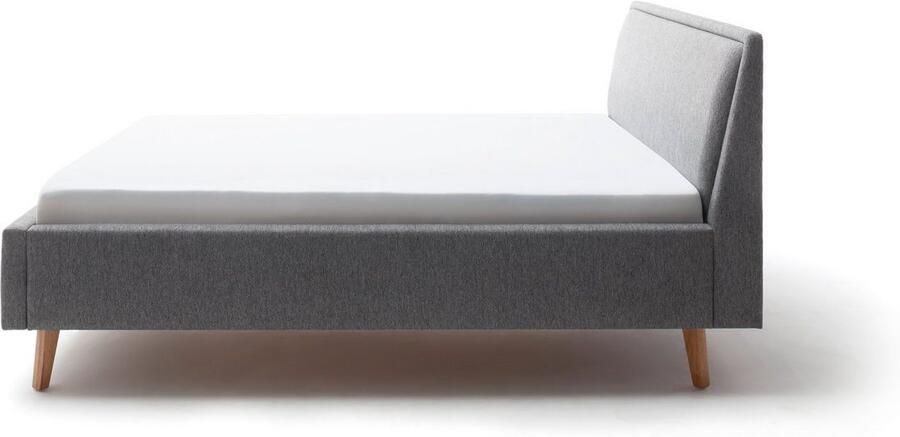 Meise Mobel Meise Möbel Frieda bedbodem gestoffeerd bed houten basis massief hoofdbord glad met kussen - Foto 7