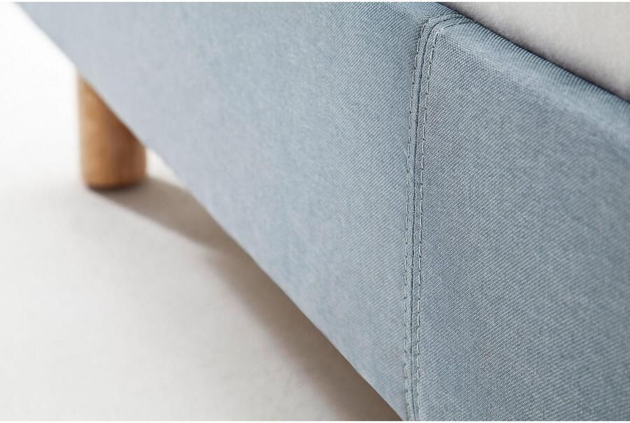 Meise EMOB Gestoffeerd bed Amber 140x200 ijsblauw Gestoffeerde tweepersoonsbedden Blauw Textiel Gestoffeerde tweepersoonsbedden Tweepersoons Normaal bed Op voorraad - Foto 4