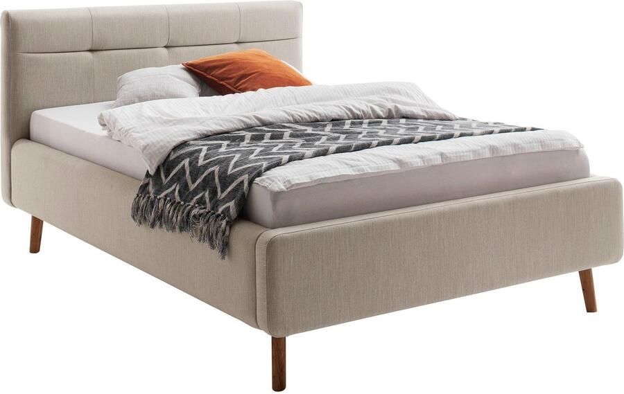 Meise EMOB Bed Laika 140x200cm met opbergruimte beige Gestoffeerde tweepersoonsbedden Beige Polyester Gestoffeerde tweepersoonsbedden Tweepersoons Normaal bed Op voorraad - Foto 5