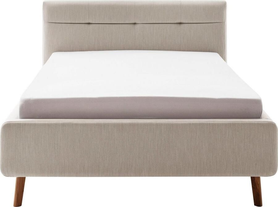 Meise EMOB Bed Laika 140x200cm met opbergruimte beige Gestoffeerde tweepersoonsbedden Beige Polyester Gestoffeerde tweepersoonsbedden Tweepersoons Normaal bed Op voorraad