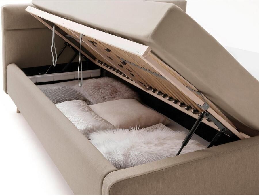 Meise.möbel Gestoffeerd bed Lotte met lattenbodem en bedkist - Foto 4