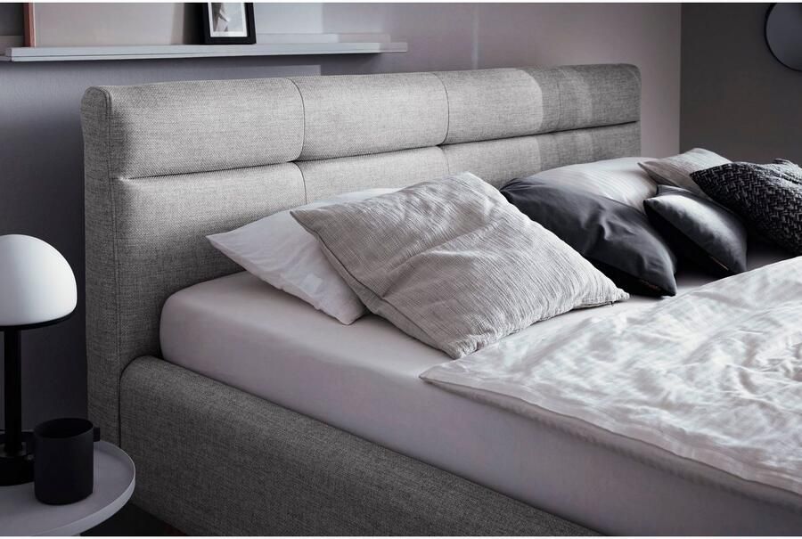 Meise Mobel Meise Möbel Lotte gestoffeerd bed houten lattenbodem hoofdbord doorgestikt - Foto 12